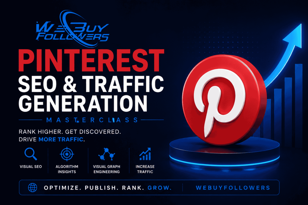 Professional featured image showing Pinterest SEO, visual search optimization, website traffic growth, content discovery, and digital marketing strategy.