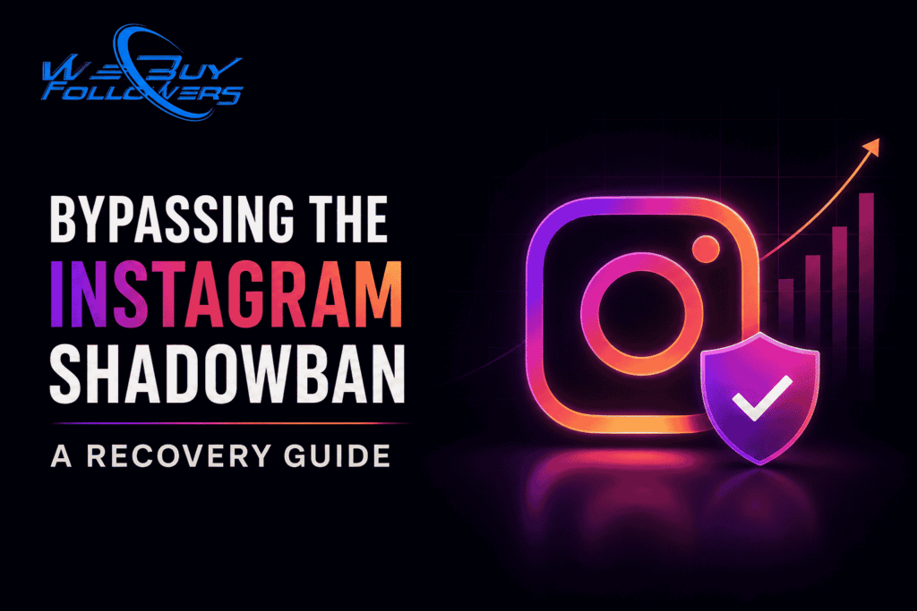 Professional featured image illustrating Instagram shadowban recovery, algorithm reset strategies, organic reach restoration, and social media growth optimization.